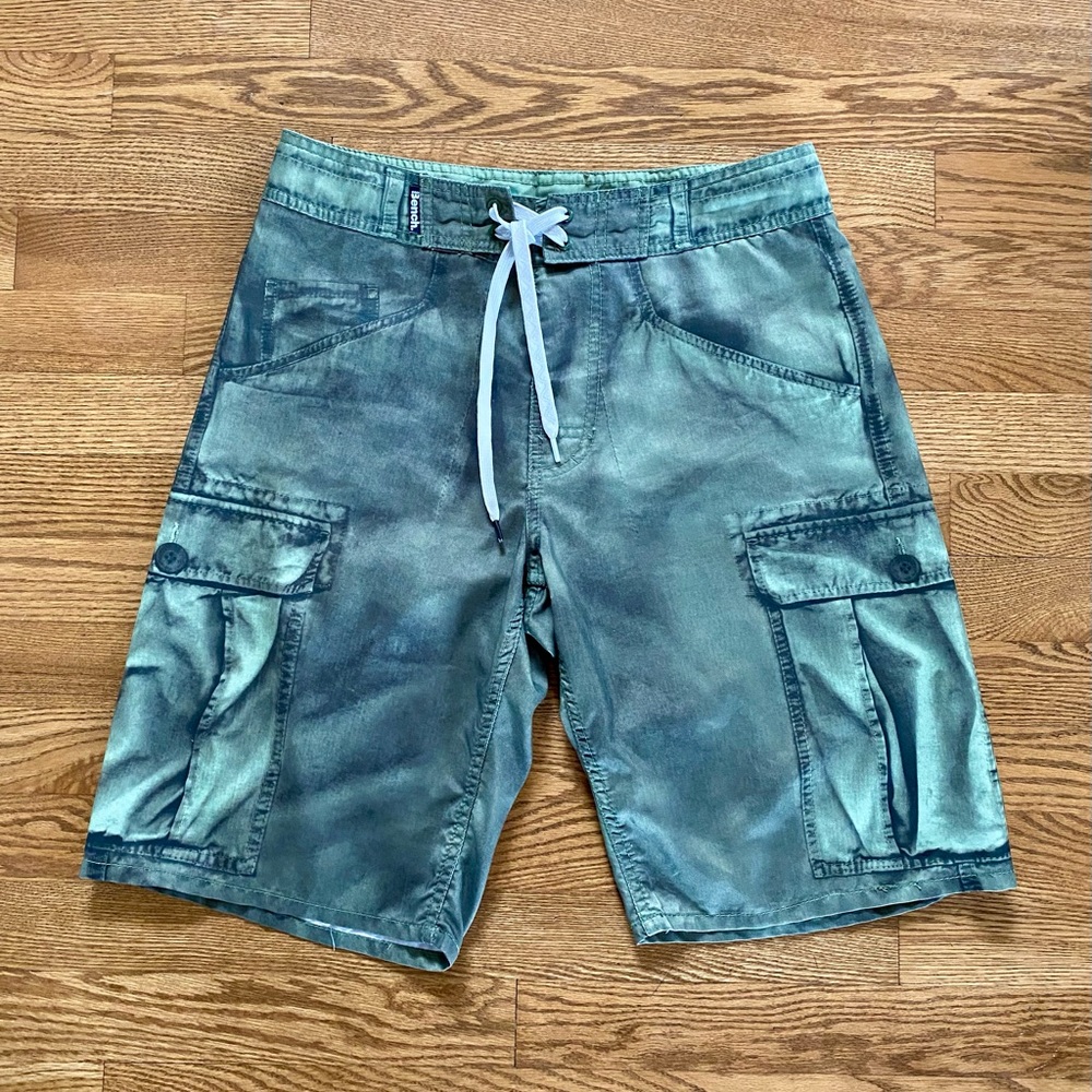 Bench Cargo Short Print Board Shorts Swim Trunks Men’s 30 Waist, Army Green